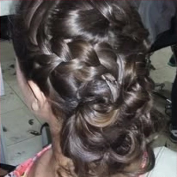 Intricate braided formal updo styled by Jose Manuel